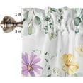 thumbnail image 5 of Floral Tier Curtains - 2 Panels Rod Pocket Valance Curtains Half Window Curtain Tiers for Bathroom Kitchen Cabinet Rod Pocket, Colorful Flowers Butterflies Eucalyptus Leaves, 5 of 5