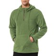 thumbnail image 1 of Unique Bargains Big & Tall Men's Fleece Drawstring Hooded Sweatshirt Zip Pullover, 1 of 5