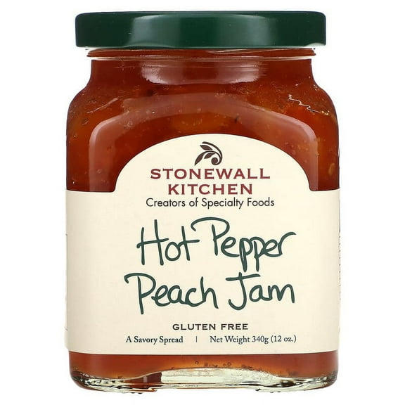 Stonewall Kitchen, Hot Pepper Peach Jam, Mild, 12 oz (340 g) Pack of 2
