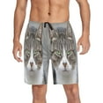 thumbnail image 6 of Relaxed fit printed pajama bottoms, sizes S to XXL Gray and White Cat, 6 of 7