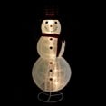 thumbnail image 2 of Northlight 6' Pre-Lit White Glittered Snowman with Plaid Hat Outdoor Christmas Yard Art Decor, 2 of 2