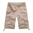 thumbnail image 2 of Men's Casual Mid Waist Cargo Shorts Solid Color Drawstring Loose Fit Polyester (Size 29-44), 2 of 5