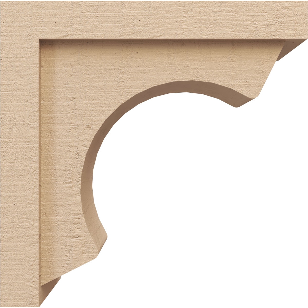 6"W x 12"D x 12"H Classic Emerson Rough Cedar Woodgrain TimberThane Corbel, Primed Tan