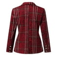 thumbnail image 3 of Aboser Womens Blazers for Work Casual Lapel Double Breasted Formal Blazer Plaid Print Long Sleeve Cardigan Work Office Slim Jacket, 3 of 6