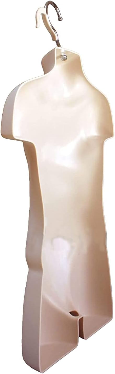 DisplayTown 3 Sets of Flesh Child Torso Hollow Back Plastic Injection Hanging Form Mannequin & Hanging Hook, Size 5T-7