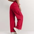 thumbnail image 5 of Women's Quick-Dry Cargo Pants with Adjustable Drawstring Waist, Loose Fit Wide Leg Pockets for Outdoor Casual Wear Polyester, Ladies All-Season Comfort Vacation Elastic Waistband Quickdrying Pants, 5 of 5
