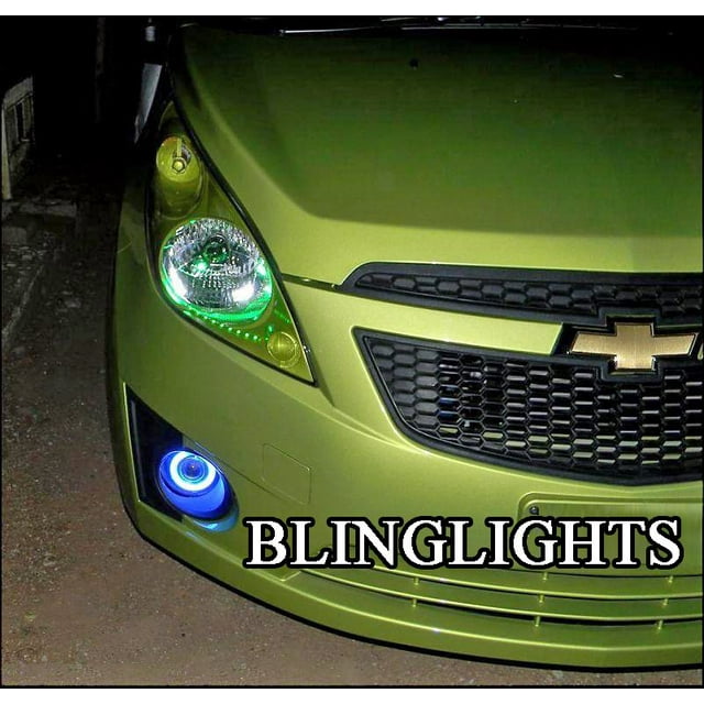For Blue Halo Angel Eye Fog Lights Lamps for 2010 2011 2012 Chevrolet Spark