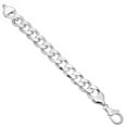 thumbnail image 3 of 16.6mm Solid .925 Sterling Silver Flat Curb Chain Bracelet, 9 inches, 3 of 7
