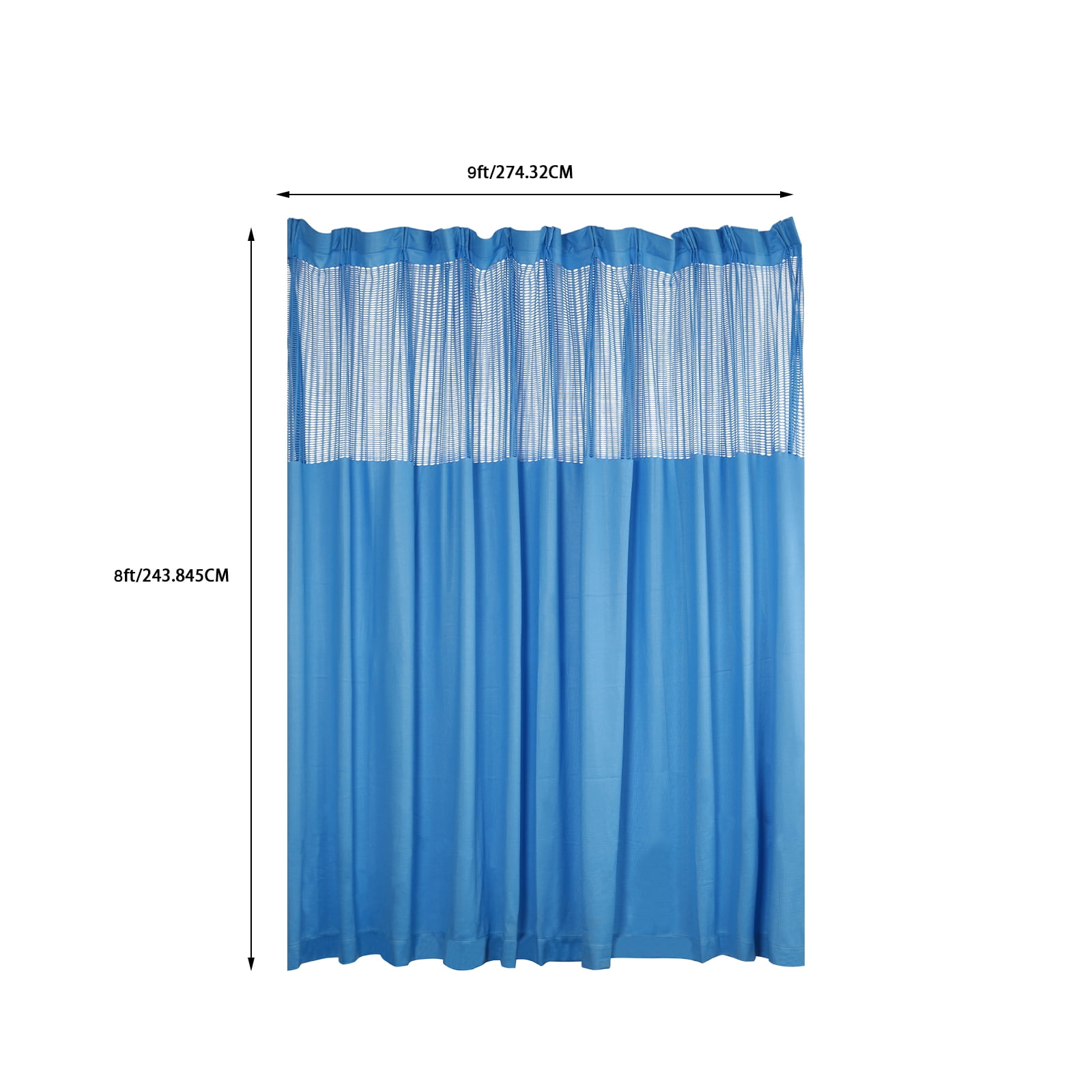 ChicHomey Room Divider Curtain,9x8ft Blue,18 Hooks Easy Install, Warp Knitting Durable, for Salon/Hospital/Office, Machine Washable