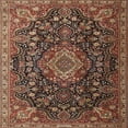 thumbnail image 1 of Ahgly Company Indoor Square Traditional Orange Brown Medallion Area Rugs, 5' Square, 1 of 6