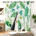 thumbnail image 4 of Lfeey Green Botanical Blackout Curtains, Tropical Leaves Grommet Drapes for Bedroom, 52x96 Inch, 2 Panels, 4 of 6