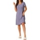 thumbnail image 2 of INSPIRE CHIC Camisón de Mujer de Manga Corta con Volantes, Vestido de Noche, Ropa de Casa, Camisones XL Gris Púrpura, 2 of 6