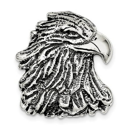 Sterling Silver Antiqued Eagle Head Pendant