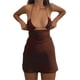 thumbnail image 2 of VISgogo Vestido de verano sin mangas para mujer, color sólido, cuello halter, corte bajo, mini vestido VISgogo moda, 2 of 9