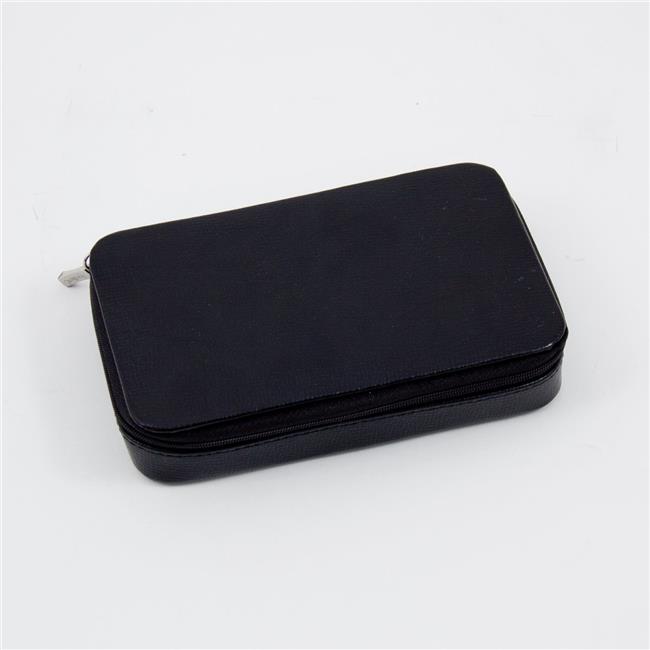 Bey-Berk International BB631BLK Leather Multi Compartment Jewelry Box with Zippered Closure - Black