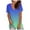 Blue A, variant on UHUYA Womens Tops Mothers Day Gifts Fashion Summer V-Neck Short Sleeve Print Casual T-shirt Purple A XL US:10