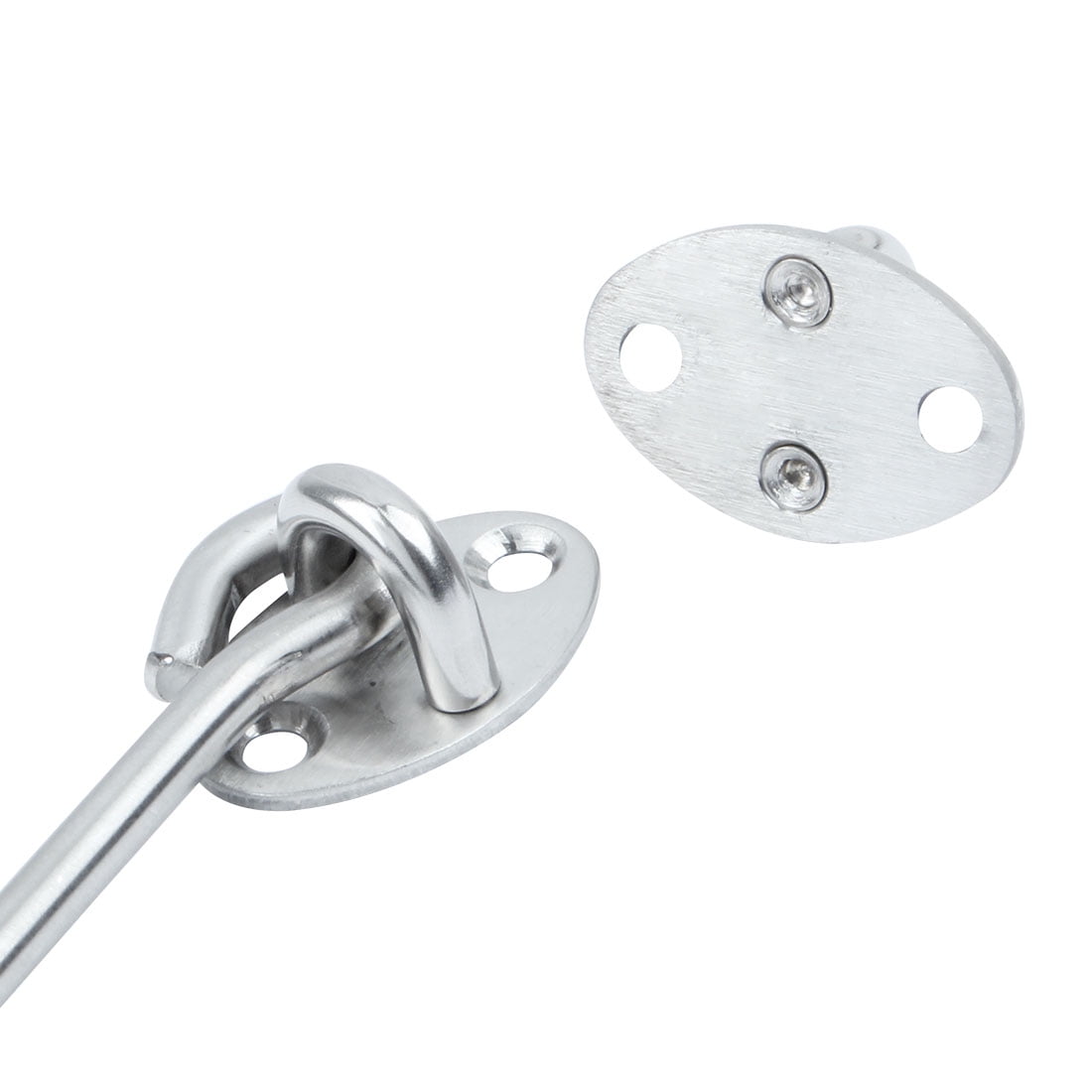 Unique Bargains 3.7 Inch Door Window Cabinet Gate Latch Lock Catch Eye Cabin Hook 2pcs