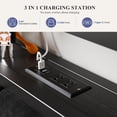 thumbnail image 6 of Kbun King Size Platform Bed Frame with Upholstered Headboard, Metal Bed Frame with LED Light, Heavy Duty Steel Slat Supported Full Bed Frames, No Box Spring Needed, Black, 6 of 8
