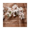 thumbnail image 1 of Almond Blossom Decorative Napkins Set of 4, Wooden Background with Flower Bloom Spring Nature Corsage Rustic, Silky Satin Fabric for Brunch Dinner Party, 12", Green White and Brown, by Ambesonne, 1 of 2