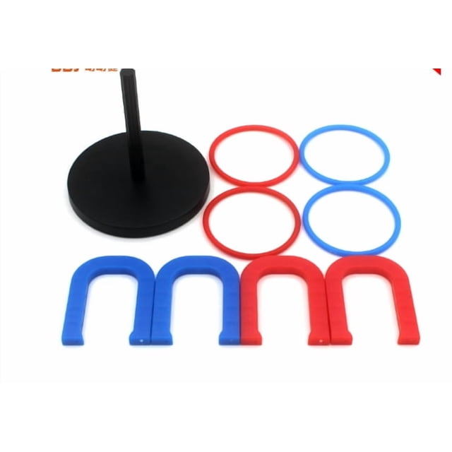 juego de herraduras. Incluye herraduras y anillos circulares. Juego de lanzamiento de anillos de plástico. Juguete para fiestas en la playa para niños, ideal para acampar y divertirse en el patio.