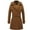Khaki, variant on Women's Autumn and Winter Casual Coat with Turn-down Collar Solid Cardigan Buttons and Belts