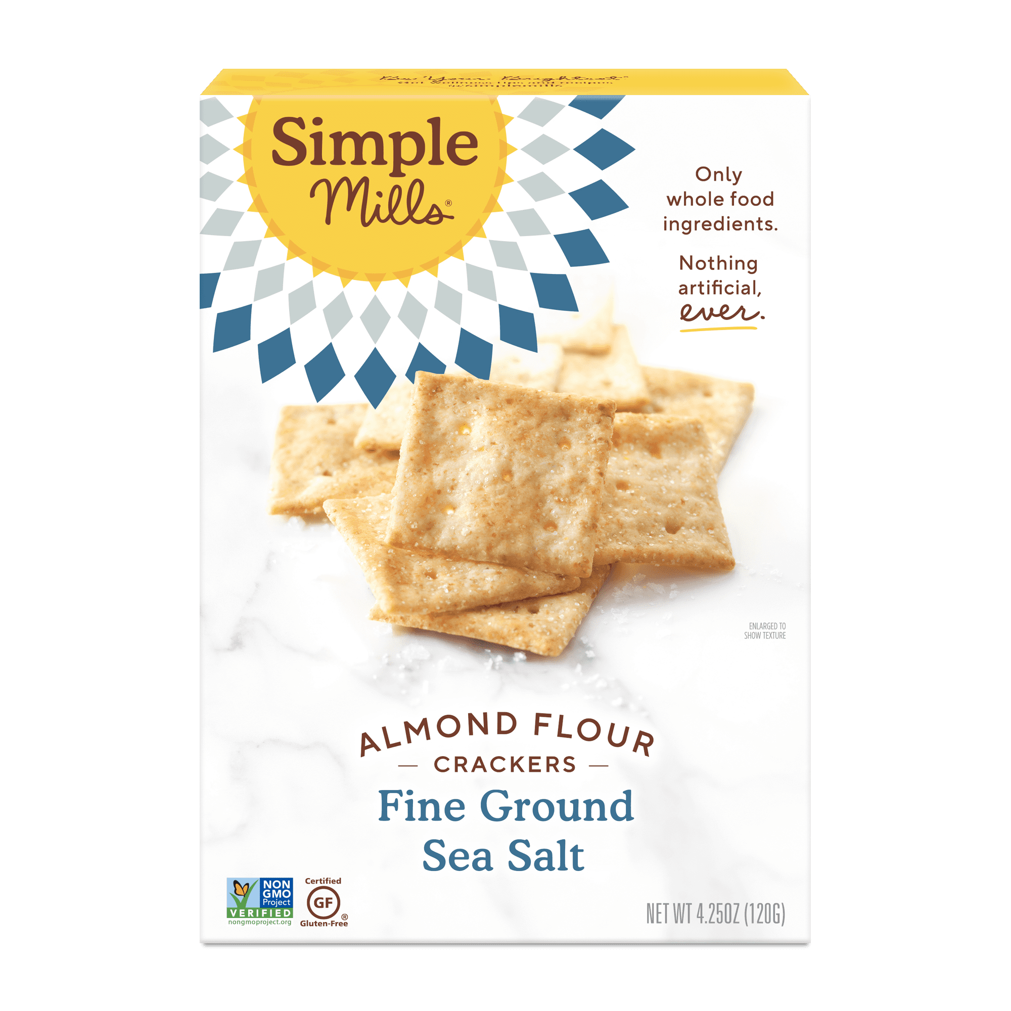 Simple Mills Crackers, Fine Ground Sea Salt, Almond Flour, 4.25 oz