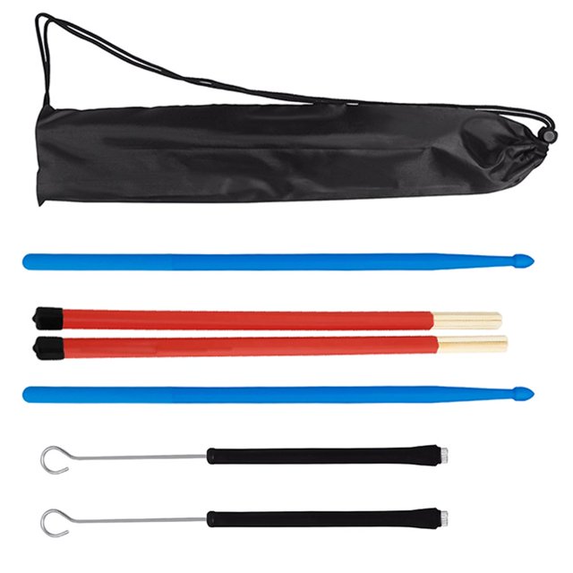 HLONK Accessoires de Kit de Batterie Baguettes Brosse Métallique Instruments de Baguettes