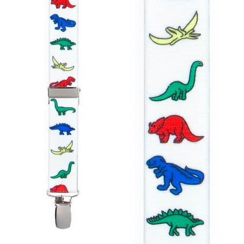 SuspenderStore Kids Dinosaurs on Black Suspenders 
