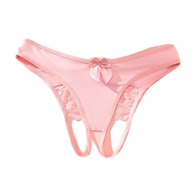 RXMEKW Culotte String Taille Haute pour Femmes avec Dentelle et Nœud, 95 % Polyester 5 % Spandex, Rouge Noir Violet Blanc Rose