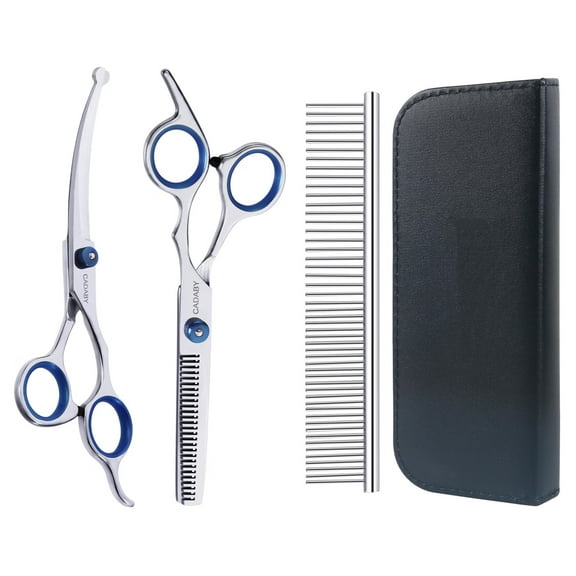 3 in 1 Dog Grooming Scissors Kit with Safety Round Tips,Professional Dog Grooming Scissors,4CR Stainless Steel Pet Grooming Shears for Dog,Cat,Sharp and Sturdy