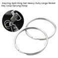 thumbnail image 3 of 10X Quality 50Mm Keyring Split Ring Set Heavy Duty Large Nickel Key Loop Sprung Hoop, 3 of 7