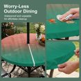 thumbnail image 5 of Round Outdoor Tablecloth with Umbrella Hole and Zipper, Red Green Ombre Tablecloth with Elastic Waterproof, Modern Art Gradient Orange Patio Table Covers for 55" - 60" Picnic Pool Tables, 5 of 9