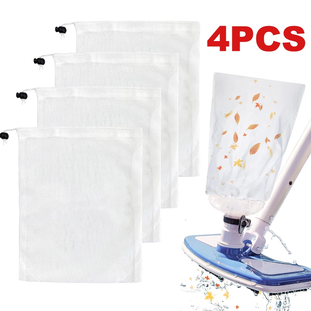 4 Packs Pool Vacuum Filter Bag for Leaf Vacuum Pool Cleaners,12.2x8