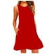 thumbnail image 1 of ICHUANYI ClearanceWomen Casual Pockets Sleeveless Above Knee Dress Loose(Red, S) ICHUANYI WER20232080502189, 1 of 6