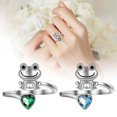 thumbnail image 1 of Wentin Rings Clearance! Fashionable Simple Atmospheric Cute Frog Living Ring Fresh And Versatile Internet Jewelry Sapphire, 1 of 6