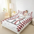 thumbnail image 4 of Manfei Initial Letter R Queen Sheet Sets,Baseball Sport Flat Sheet,Ball Gamer Gaming Queen Fitted Sheet For Boys Kids,Breathable Bedroom Decoration,4-Piece, 4 of 7