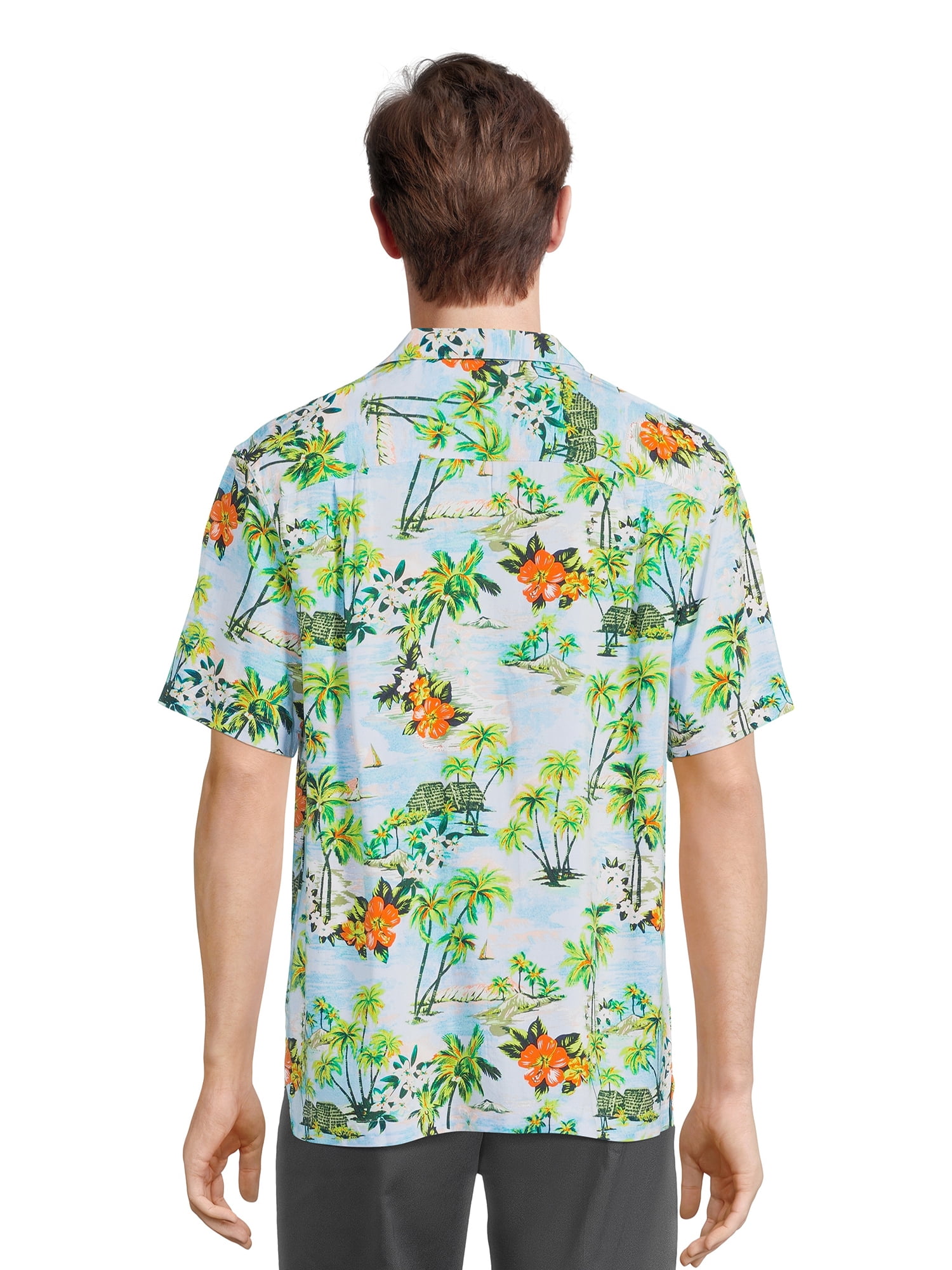 George Men’s Printed Short Sleeve Button Down Shirt