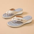 thumbnail image 4 of Summer Thick Bottom Flip Flops Women's Wedge Beach Sandals, 4 of 4