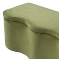thumbnail image 4 of Christopher Knight Home 51.8" Wave Curved Storage Ottoman, Modern Velvet Bench, Olive Green, 4 of 11