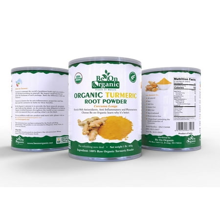 Be On Organic Turmeric Root Powder (Curcuma Longa) (Indian Haldi) 1 Lb, Bulk USDA Certified
