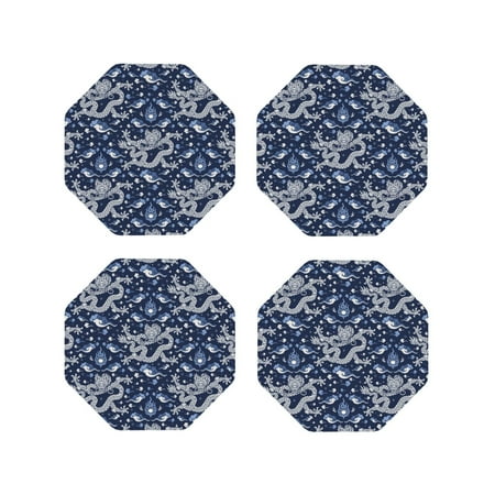 

Leather Coasters with Heat-resistant for Drinks Dragon B -标题2 Octagon