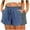 Blue, variant on cfhntfmh 2pc Casual Shirts for Women Loose Wide Leg Summer Shorts Fashion Ruffle Elastic Waisted Drawstring Shorts