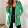 thumbnail image 4 of Edvintorg Long Cardigans for Women Long Sleeve Loose Casual Hooded Open Front Cardigan with Pocket Womens Clothes S-2XL Green, 4 of 8