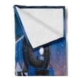 thumbnail image 2 of Train Soft Flannel Fleece Throw Blanket, Old Fashion Vehicle Coming from Horizon in Twilight Full Moon and Stars Graphic, Cozy Plush for Indoor and Outdoor Use, 70" x 90", Multicolor, by Ambesonne, 2 of 5