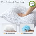 thumbnail image 3 of Sasttie Cooling Pillows for Sleeping Standard Size Set of 2, Adjustable Shredded Memory Foam Pillows with Breathable Cover, Supportive for Side, Back, and Stomach Sleepers, White, 20 x 26 Inches, 3 of 9