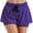 Purple, variant on Women Athletic Flowy Shorts with Pockets 2 in 1 Sports Elastic Running Shorts for Teen Girls Black, L