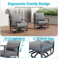 thumbnail image 2 of Muphyers 7 Pcs Aluminum Swivel Rocking Chair Set, Patio Furniture Set with 55000 BTU 2-in-1 Fire Pit Table, Wide Seat 5.1" Thick Cushion Outdoor Conversation Set for Deck Porch Poolside,Gray, 2 of 7