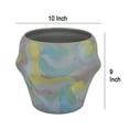 thumbnail image 5 of Accent Flower Vase, Brushstroke Pattern Blue Yellow Ceramic, 10 Inch, 5 of 6