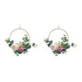 thumbnail image 3 of VONKY Metal Ring Hoop Wreath Garland With Realistic Artificial Roses Timeless Beauty Artificial Rose Flowers Artificial Flower Y892round 2Set, 3 of 6