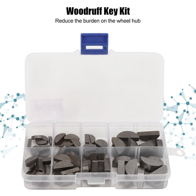 Surtido de llaves Woodruff, juego de 80 llaves Woodruff semicirculares de acero inoxidable Llave Woodruff semicircular Calidad en la que puede confiar